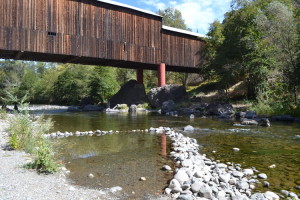 The Honey Run Bridge crosses over the Butte Creek where the community can enjoy the fresh running water. 