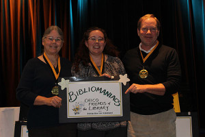 The Bibliomaniacs, Nancy Leek, Jean Ping and Phil Midling, took the gold medal.
